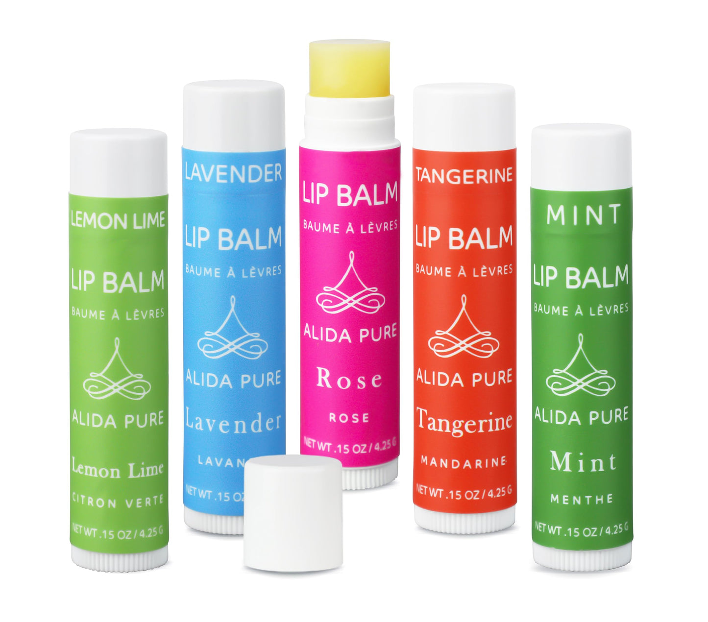 Alida Pure Aria Lip Balm Collection, Vegan Lip Balm Set, Beeswax Free, With Avocado Oil, Organic Jojoba Oil, And Vitamin E, Natu