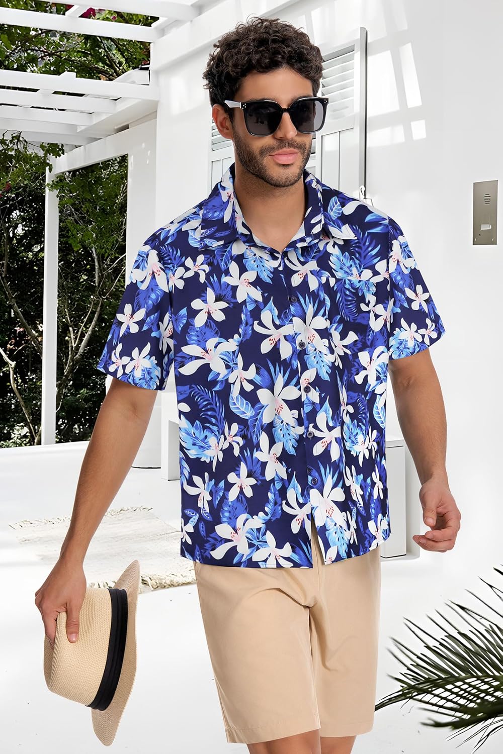 Skiennix Men's Hawaiian Shirt - Short Sleeve Casual Beach Top with Pocket | Summer 2026 Style