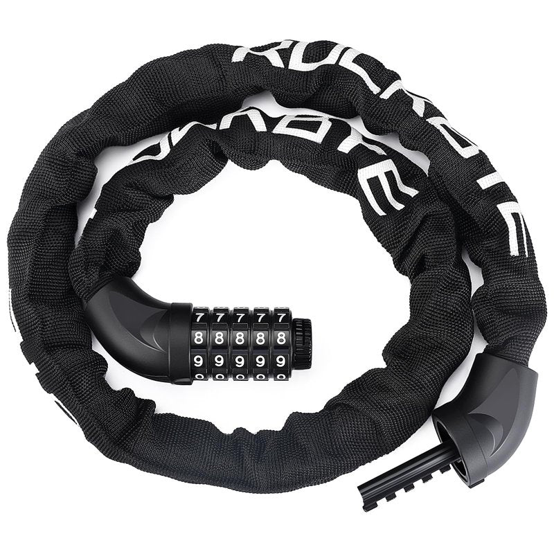 ONVIAN Bike Locks Heavy Duty Anti Theft-5 Digit Combination, 3.2Ft Long Bike Chain Lock, High Security Keyless Bicycle Lock for Ebike, Bicycle, Scooter, Motorcycle, Door, Gate, Fence