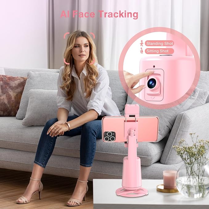 Auto Face Tracking Tripod 360° Rotating Cell Phone Photo and Video Kits Stand