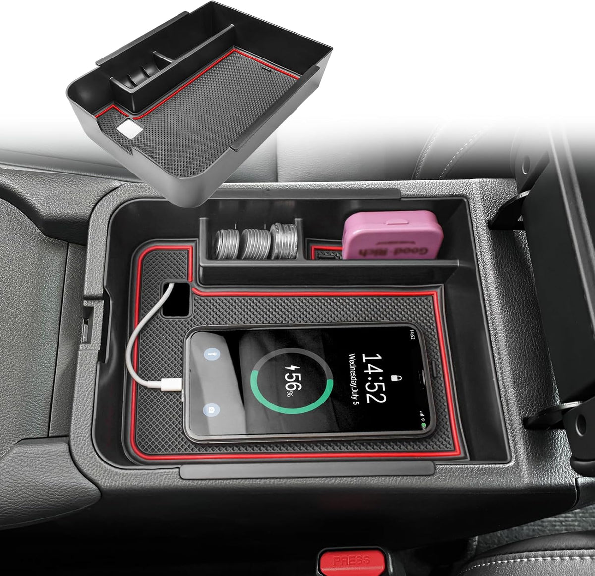 Center Console Organizer Tray for 2020-2025 Nissan Sentra, Blue Trim