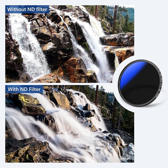NEEWER 49mm Variable ND Filter ND2-ND400, Neutral Density Filter, Water and