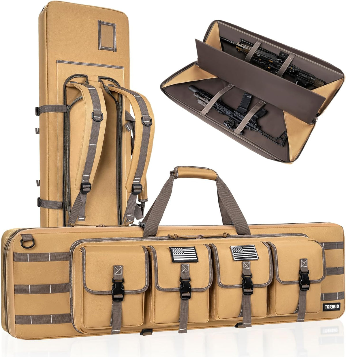TORIBIO Tactical Double Rifle Case - Soft Gun Bag for Secure Storage & Transport | Fits 32" to 55" Rifles