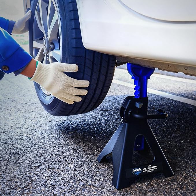 ANTPOWER Car Jack Stands 3 Ton with Double Locking Heavy Duty 11.2"-16.8" Adjustable for Lifting SUV, Pickup Truck Garage 6000 lbs Capacity 1 Pair