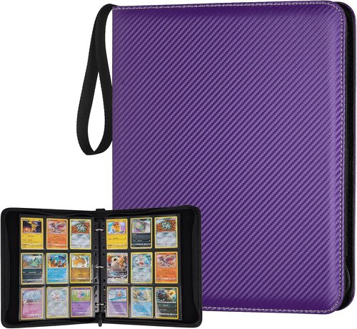 GERMUN 9 Pocket Card Binder - Premium Zip Trading Card Album for MTG, TCG & Sports Cards | Purple, 720 Double-Sided Pockets