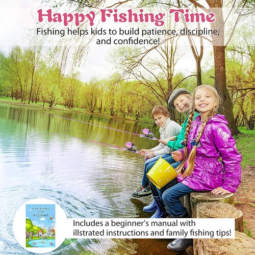Milerong Kids Fishing Rod - Portable Telescopic Fishing Pole Combo Kit for Boys & Girls | Includes Reel & Tackle