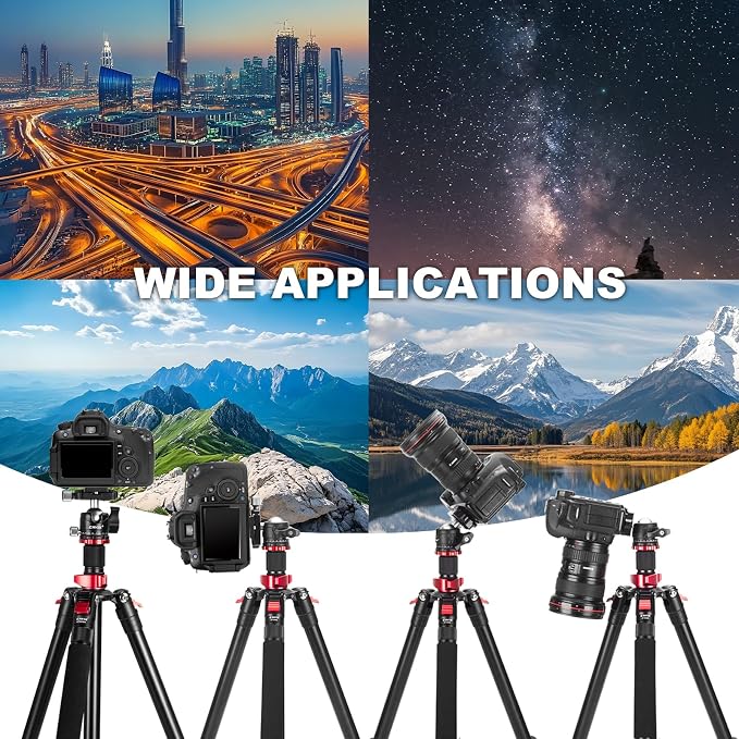 CAVIX 79" Camera Tripod, 2-in-1 Aluminum Alloy Tripod