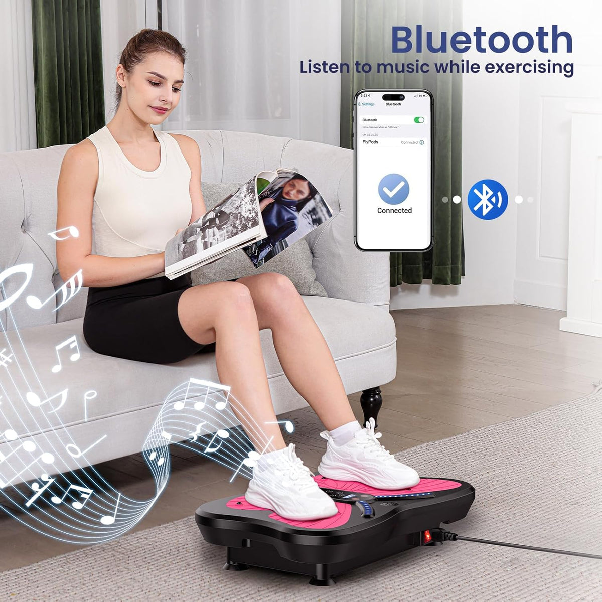 Skiennix Vibration Plate Exercise Machine - Full-Body Weight Loss & Lymphatic Drainage | 400 Lbs Capacity, 200 Speeds