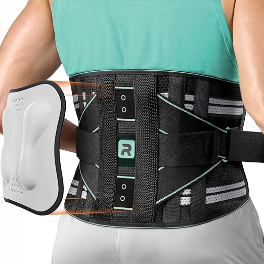 Back Brace for Lower Back for Women Men, Elastic Back Support Belt with 8 Stays for Lifting at Work, Breathable Soft Lumbar Support, Blue S
