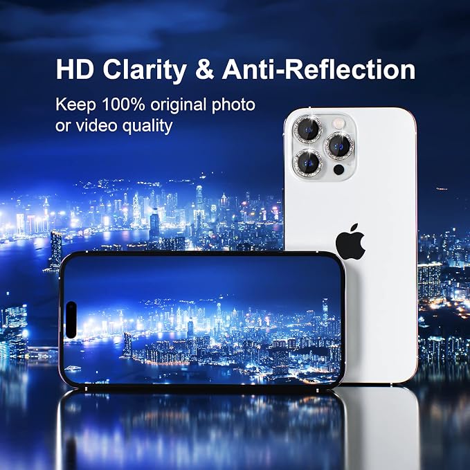Misea for iPhone 14 Pro/iPhone 14 Pro Max Camera Lens Protector Bling, 9H