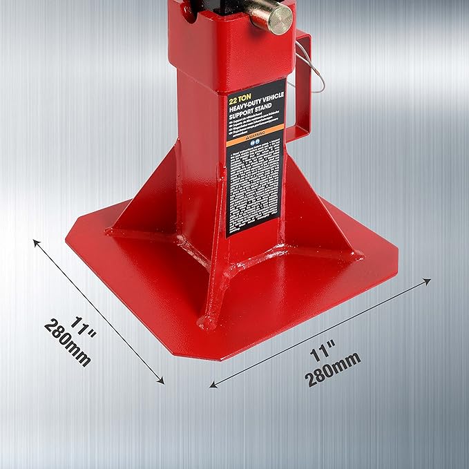 TCE ATZ220005U Torin Heavy Duty Car Jack Stand with Lock, 22 Ton (44,000 lb) Capacity, Red, 1 Pair