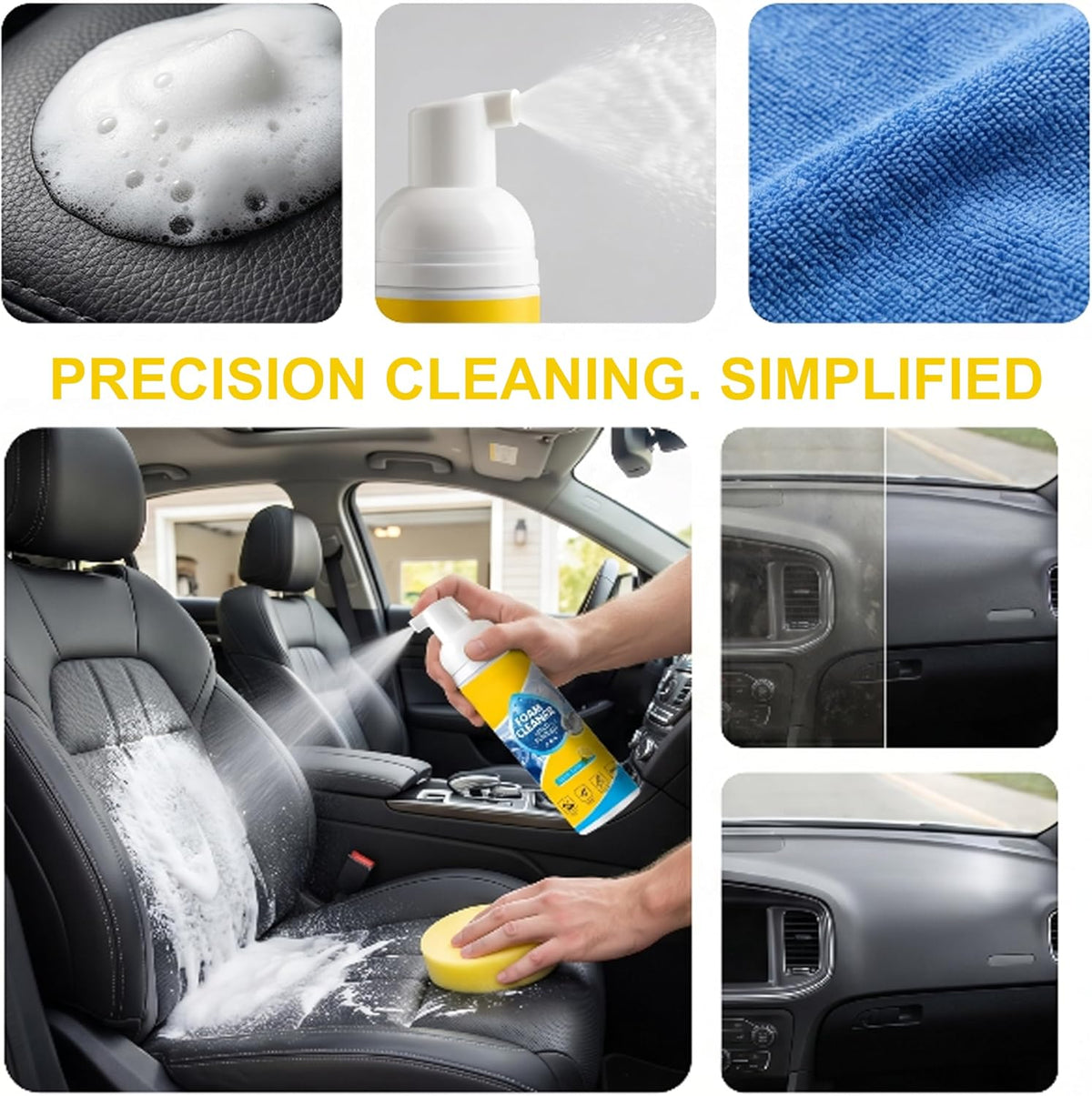 4-in-1 Multi-Enzyme Foam Cleaner, Multi Purpose Deep Cleaning Foam with Lemon Fresh Scent – Deep Clean for Car, Kitchen, Bathroom, Sofa 150ml (1)