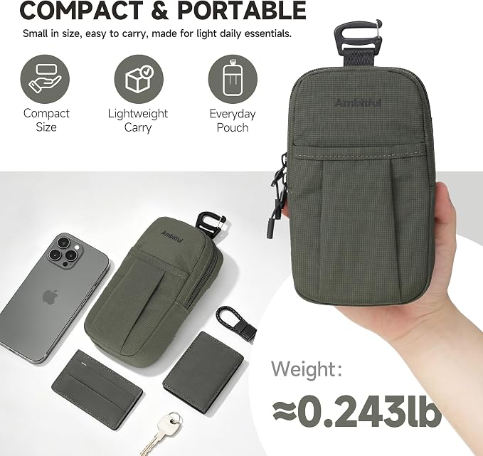 AMBITFUL Compact Sports Camera Bag, Shoulder Strap Storage Case, 3.94 x 1.57 x