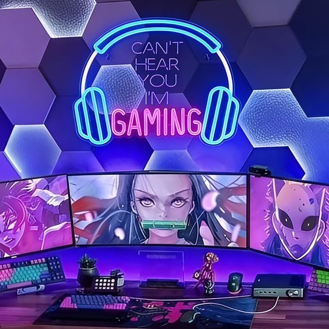 Kavaas Gamer Neon Sign, Neon Headphone Signs