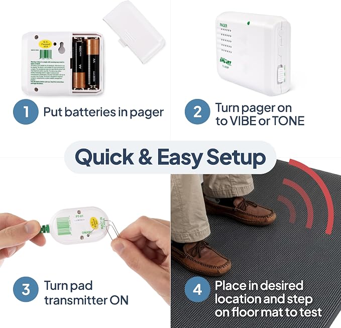 Smart Caregiver Floor Mat Alarm and Pager System