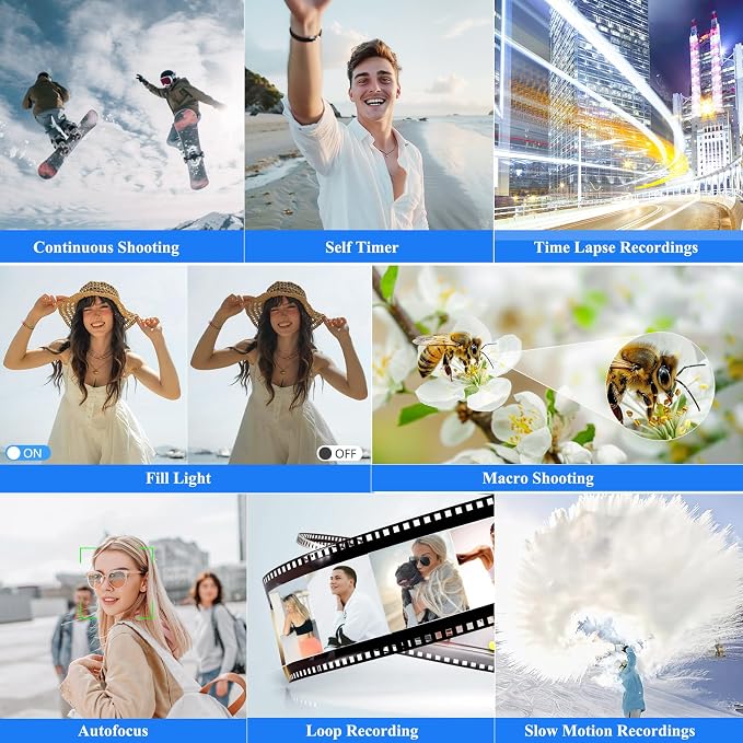 4K Digital Camera for Photography, 64MP Vlogging Camera for YouTube, WiFi Vlog