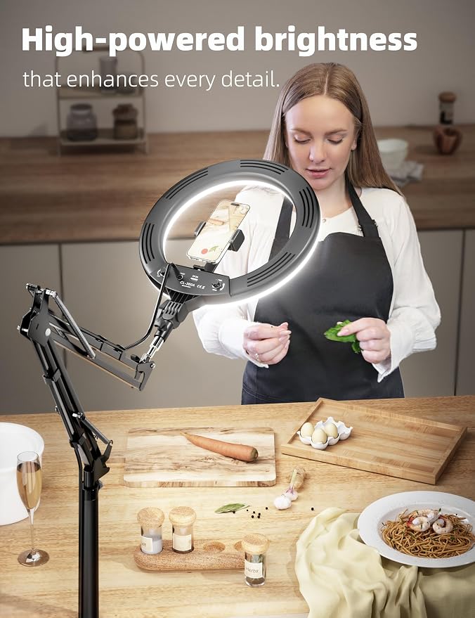 Ring Light Overhead Phone Mount, CRI Max 96 Professional