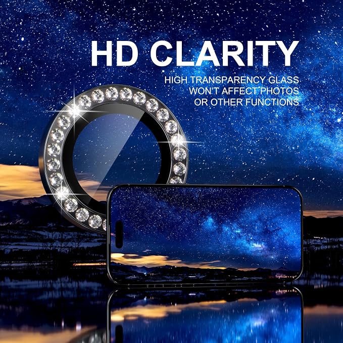 Choiche Compatible for iPhone 17 Air Camera Lens Protector Bling, 9H Tempered