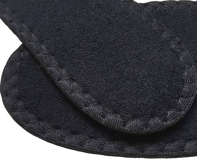 Happystep Cotton Terry Cloth Insoles, Barefoot Shoe Inserts, Sweat Absorption, Odor Control, Moisture-Wicking, Washable and Reusable, Zero Drop Shoe Insoles, 2 Pairs of Black (Women Size 9)