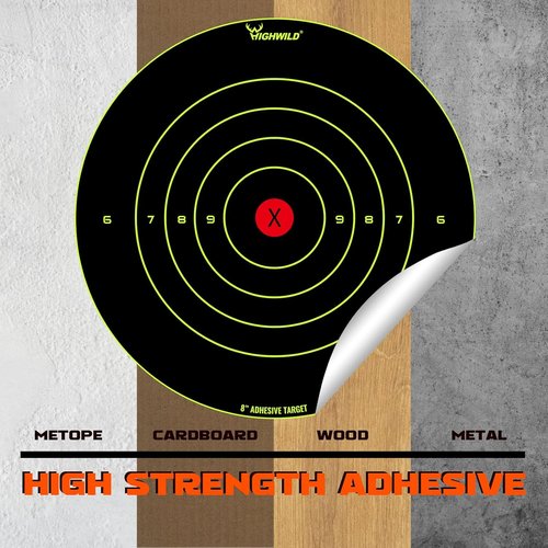 Highwild Fluorescent Yellow Splatter Shooting Target Stickers - 8X8 Inch for Handguns, Rifles & More