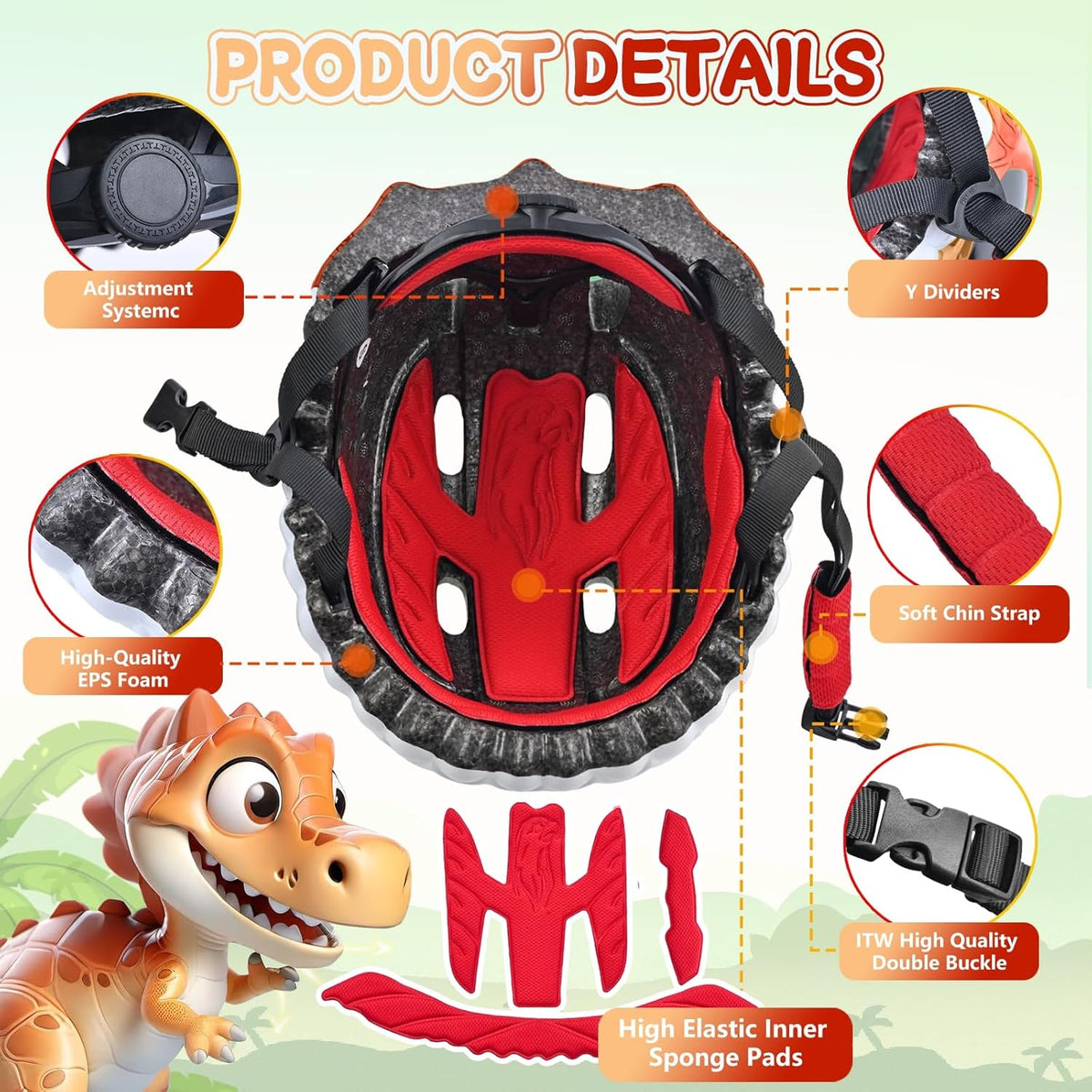 Skiennix Kids Bike Helmet - Adjustable 3D Lightweight Design with Ventilation for Boys & Girls | Multi-Sport Use