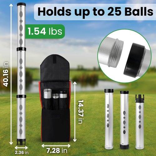 AUREXA Premium Golf Ball Retriever Telescopic Golf tees Golf Accessories Golf Gifts Golf Ball Cleaner Golf Ball Stamp Ball Bag Golf Ball Holder disc Golf Retriever Practice Golf Balls