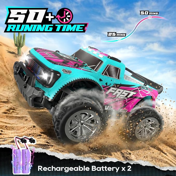 Remote Control Car, 2WD Off-Road RC Cars, 20 KM/H All-Terrain Rc Truck