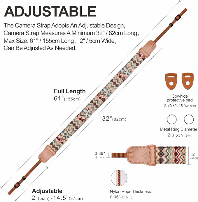 Padwa Lifestyle Cool Ethnic Style Apricot Camera Strap