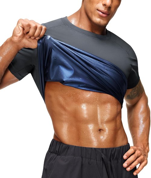 Junlan Sauna Shirt for Men - Slimming Waist Trainer Vest for Gym & Running