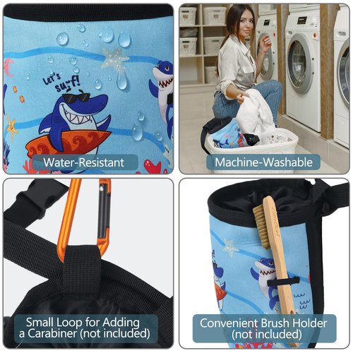 Fanosy Chalk Bag for Rock Climbing Gym & Bouldering – Large Capacity Leak-Proof Unique Original Design for Kids & Adults – Durable Magnesium Powder Holder with Drawstring Closure - 2025 New Blue