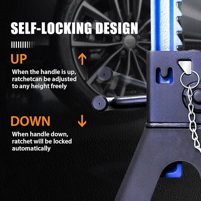 ANTPOWER Car Jack Stands 3 Ton with Double Locking Heavy Duty 11.2"-16.8" Adjustable for Lifting SUV, Pickup Truck Garage 6000 lbs Capacity 1 Pair