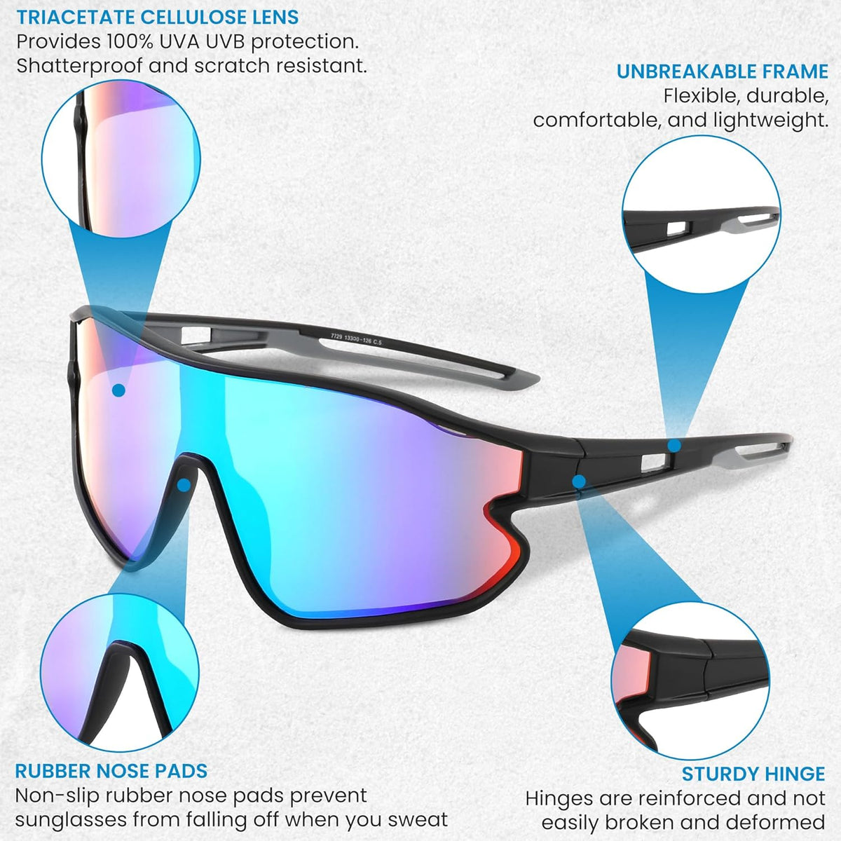 Skiennix Kids Sports Sunglasses - UV400 Protection for Youth | Stylish Baseball Shades for Boys & Girls