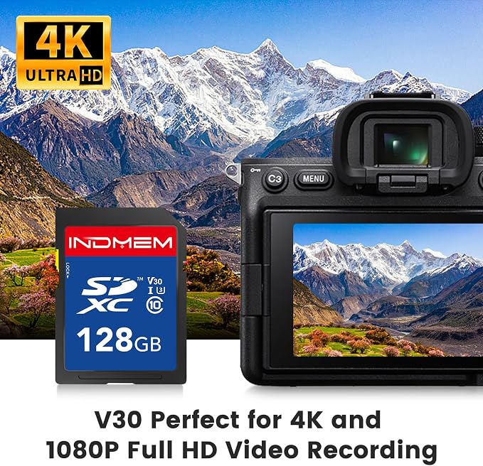 128GB SD Card 2Pack, High Speed up to 90M/S, SDXC UHS-I Memory Cards, Full HD &