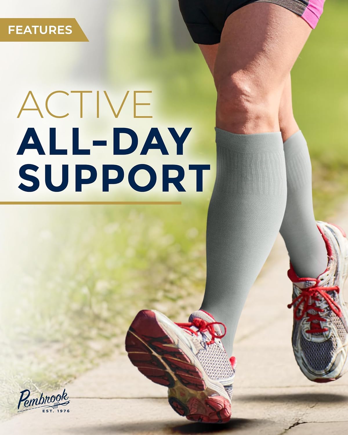 Pembrook Bamboo Viscose Compression Socks - 8-15 mmHg Knee High Support | 3 Pairs for Ultimate Comfort