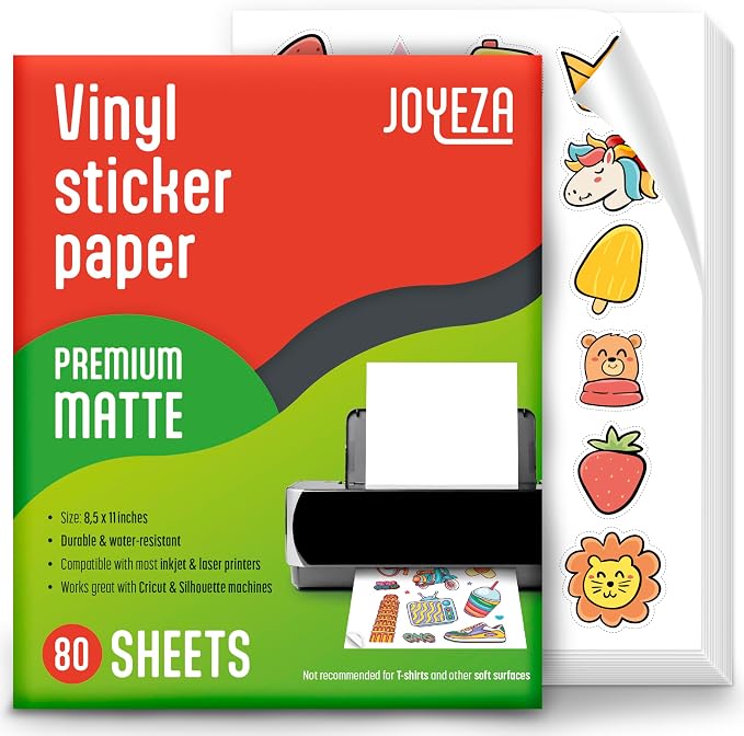 JOYEZA Premium Printable Vinyl Sticker Paper