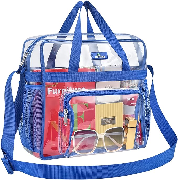 MAY TREE Clear Bag for Stadium Events 12×6×12 Clear Tote Lunch Bag