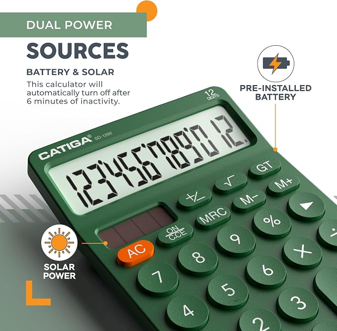 CATIGA 12 Digit Desktop Calculator Basic Desk Calculator