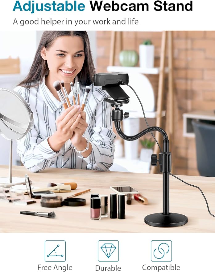 InnoGear Webcam Stand for Desk, Camera Stand Mount Gooseneck Arm for Logitech