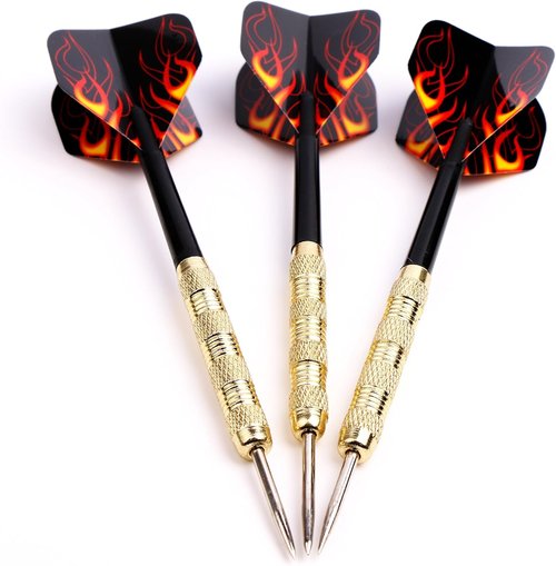 MaxMau Steel Tip Darts Set - Professional Metal Darts for Dartboard | 18 Pieces Included