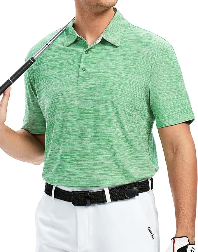 Alex Vando Mens Golf Shirt Moisture Wicking Quick-Dry Short Sleeve Casual Polo Shirts for Men