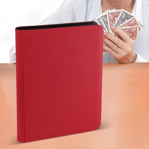 GERMUN Trading Card Binder - 12 Pocket Premium Card Holder for 720 Cards | Double-Sided Album (Red)