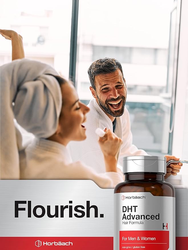 Horbäach DHT Advanced Hair Formula | 120 Tablets | Non-GMO and Gluten Free Hair Formula Blend with Saw Palmetto, Kudzu, and Fo-Ti