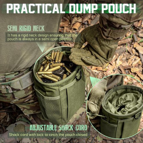LIVANS Tactical Molle Dump Pouch - Adjustable Military Holster Bag for Airsoft & Hunting Gear