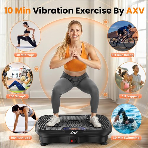 AXV Vibration Plate - Full Body Fitness Machine for Weight Loss | Home & Gym Exercise Equipment