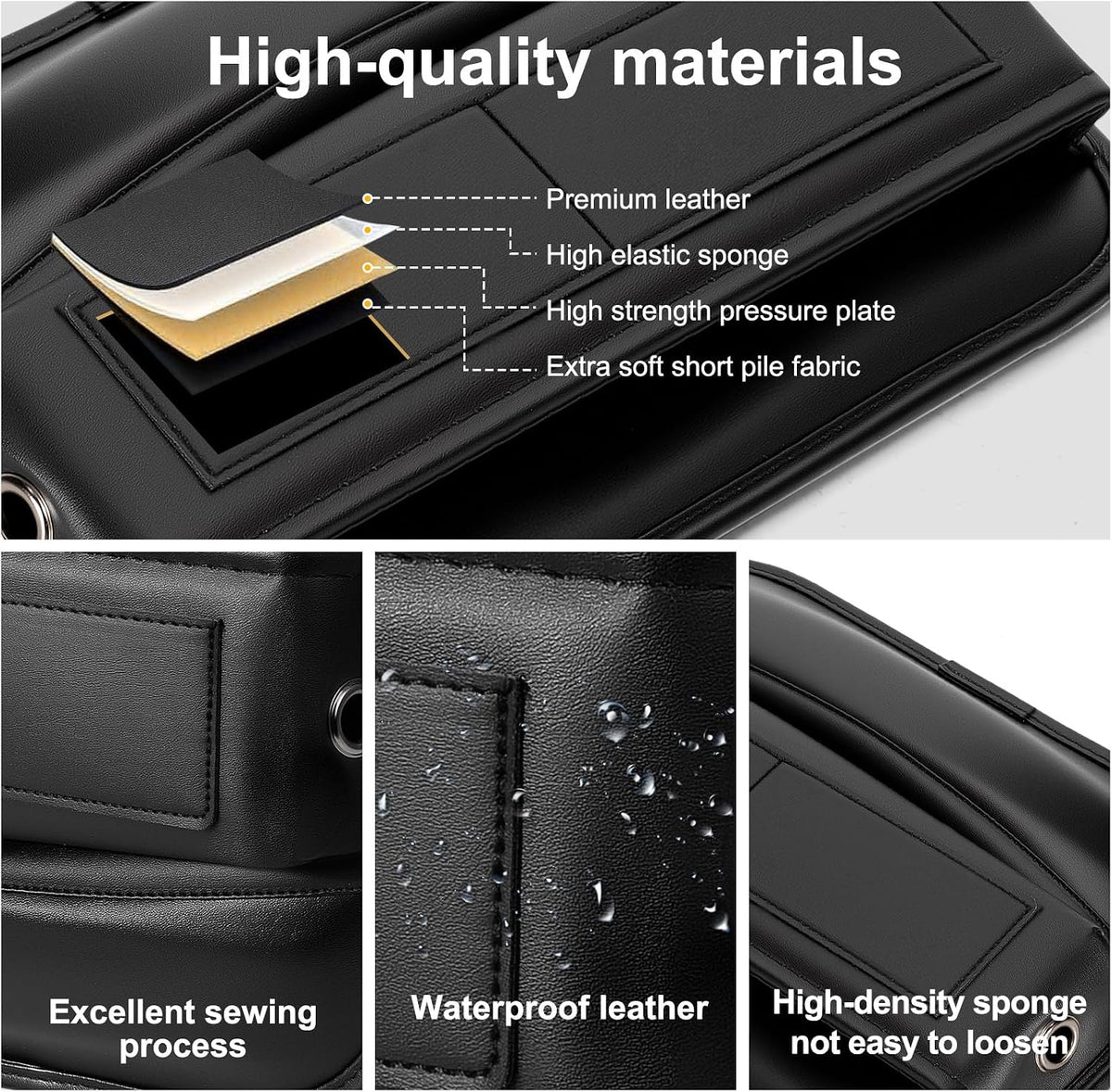 Car Seat Gap Filler Organizer, Universal Premium Leather Car Gap Filler with Card Slots for Front Seat Between Car Seat and Console Hold Phone, Sunglasses, Keys, fit for Car Suv Truck (2)