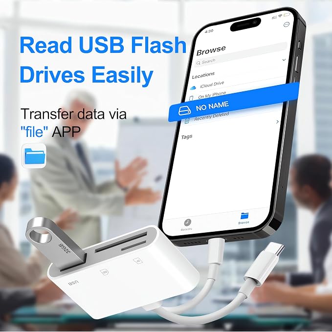 SD Card Reader for iPhone iPad Mac, Digital Camera Adapter to iPhone Lightning