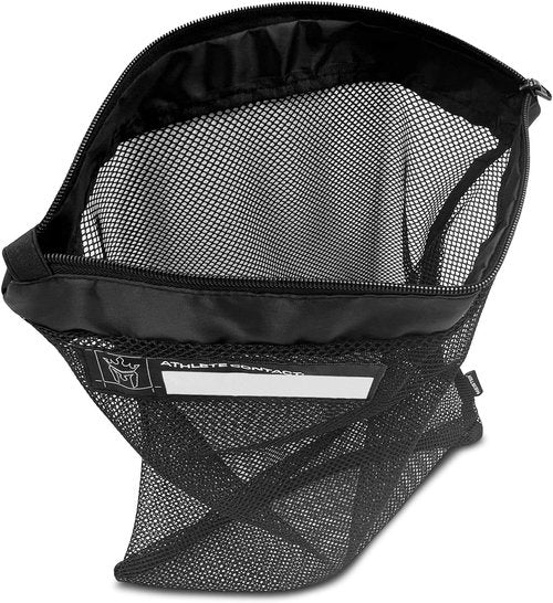 Meister Athlete Wash Bag - Durable Mesh Sports Laundry Bag with Zipper Lock - Black