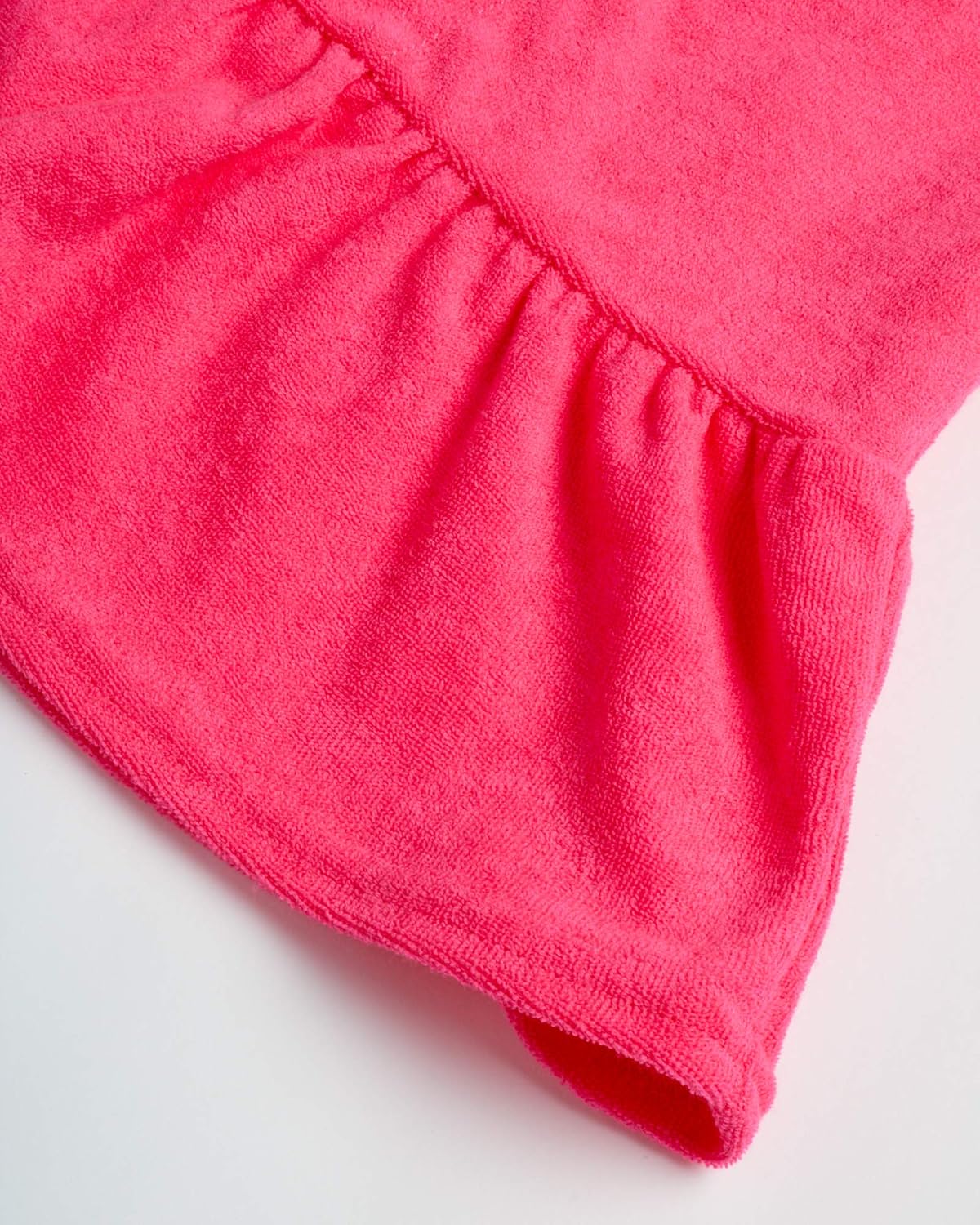 Pink Platinum Girls Swim Cover-Up - Soft Cotton Hooded Ruffled Bathrobe Dress in Terry Cloth