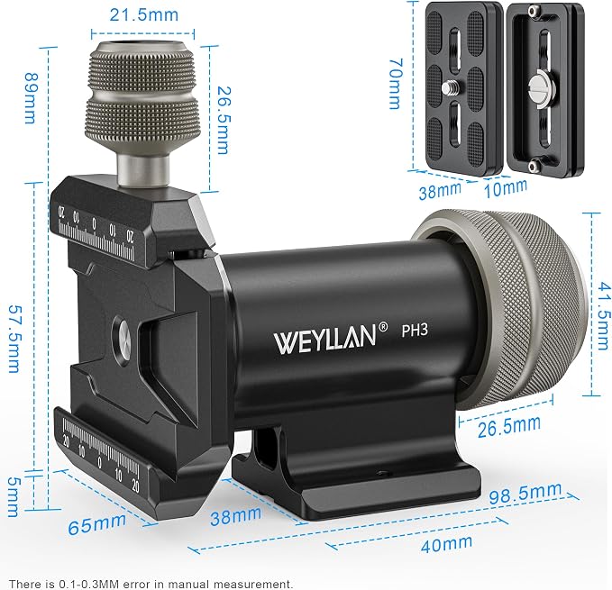 WEYLLAN PH3 MonoGimbal Head for Tripod Monopod, CNC All Metal Side Saddle
