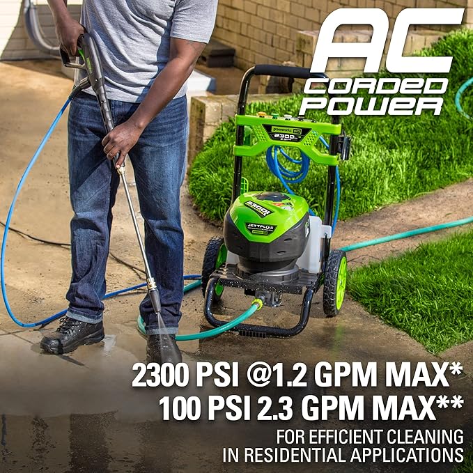 Greenworks Pro 2300 Max PSI Brushless Electric Pressure Washer and Surface Cleaner